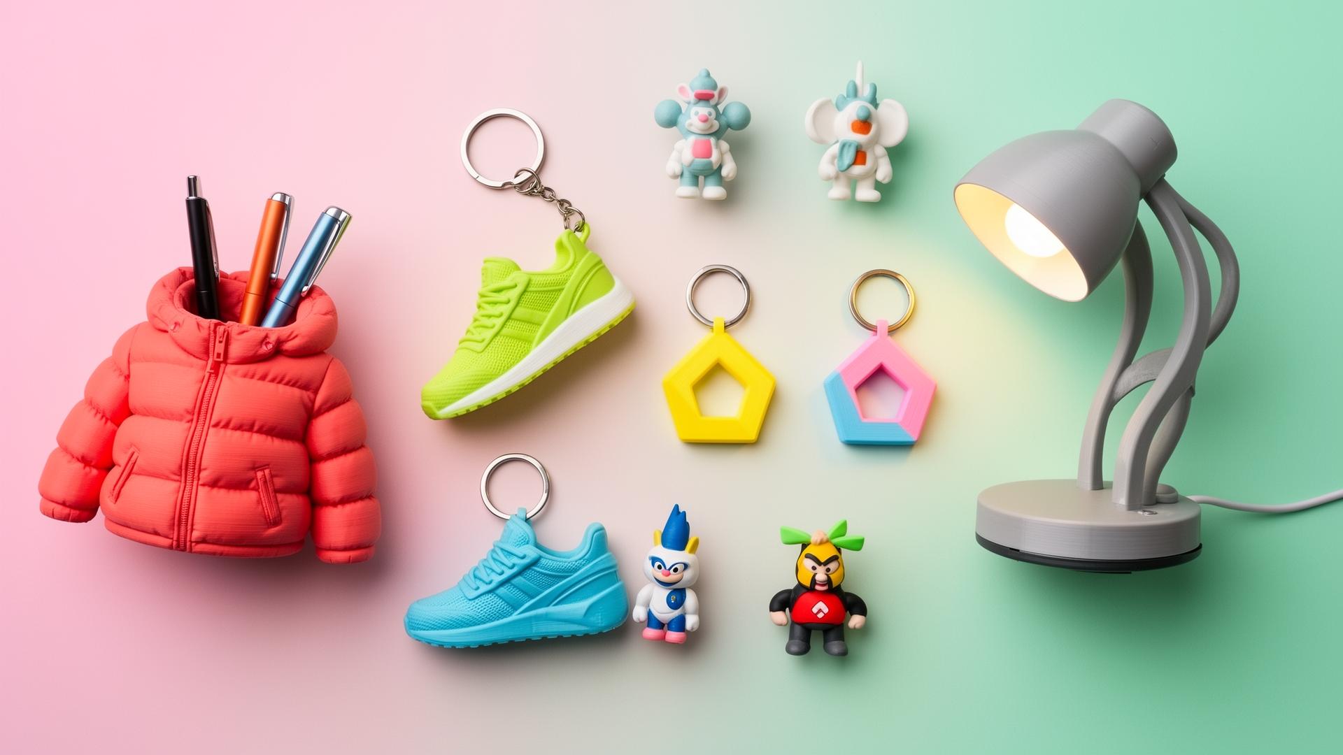 Sélection d'objets colorés imprimés en 3D